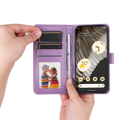 For Google Pixel 7 Pro 5G PU Leather Sunflower Imprinted Phone Case Flip Stand Wallet Cover