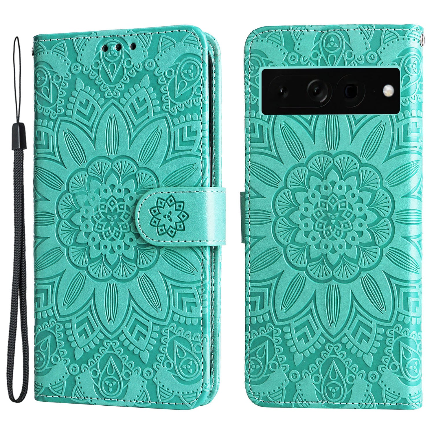 For Google Pixel 7 Pro 5G PU Leather Sunflower Imprinted Phone Case Flip Stand Wallet Cover