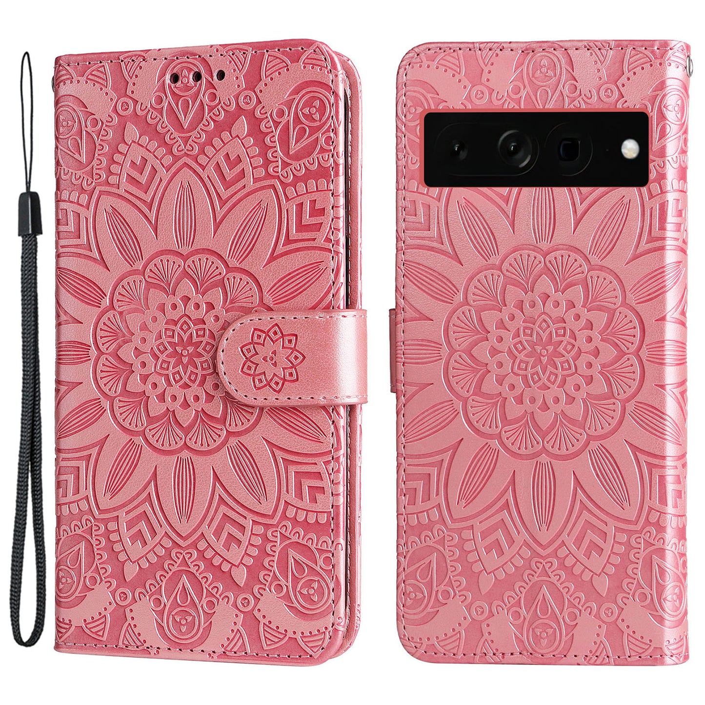 For Google Pixel 7 Pro 5G PU Leather Sunflower Imprinted Phone Case Flip Stand Wallet Cover