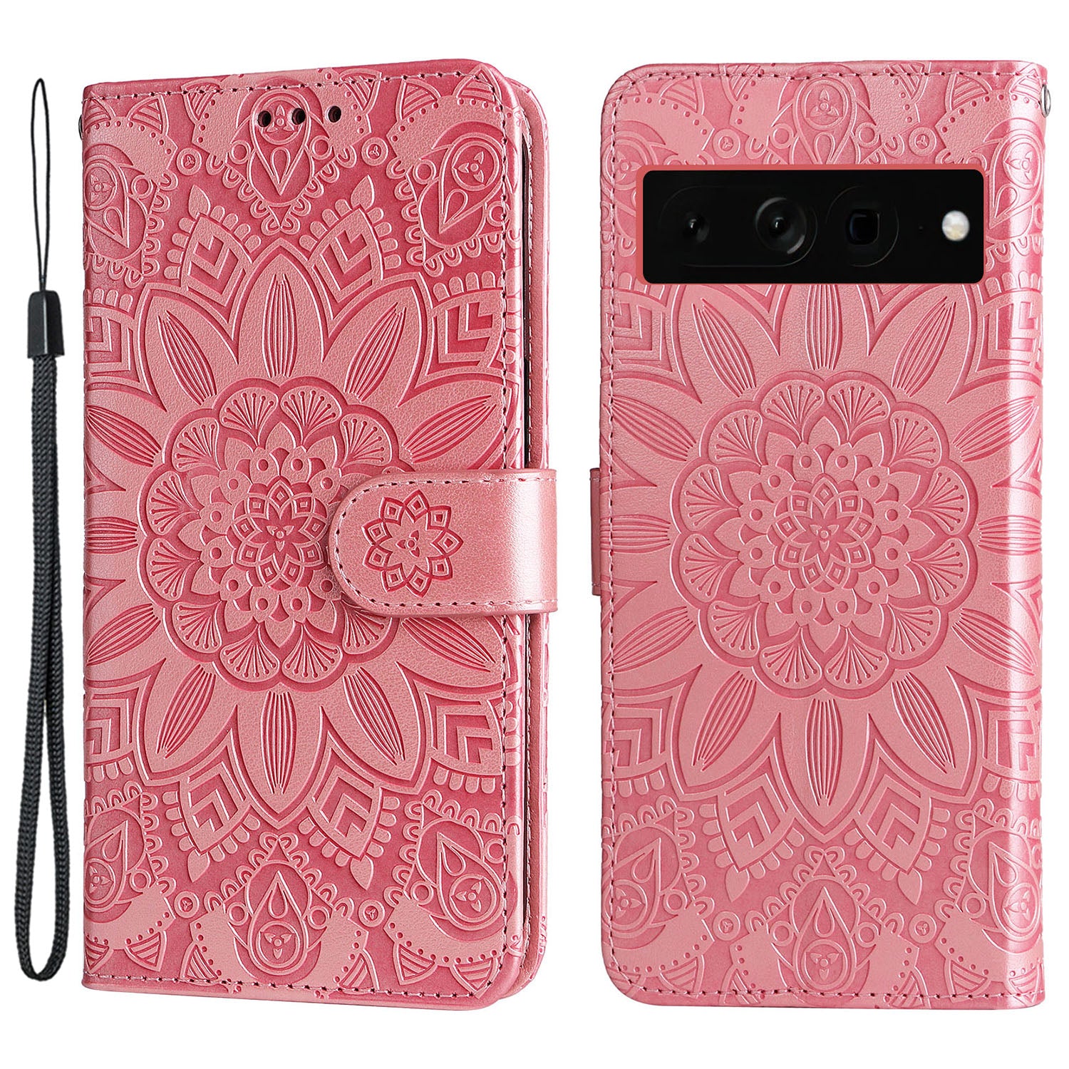 For Google Pixel 7 Pro 5G PU Leather Sunflower Imprinted Phone Case Flip Stand Wallet Cover