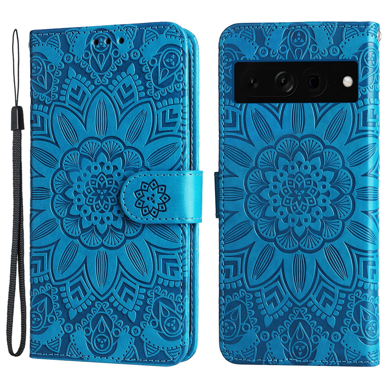 For Google Pixel 7 Pro 5G PU Leather Sunflower Imprinted Phone Case Flip Stand Wallet Cover