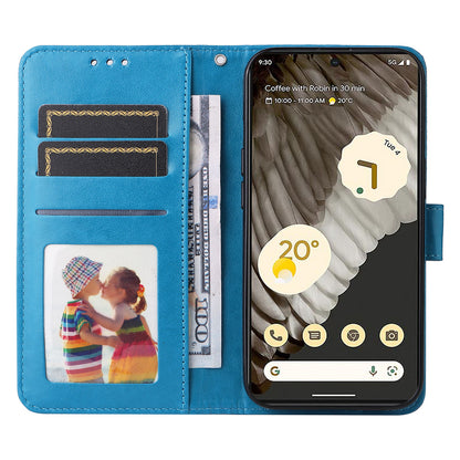 For Google Pixel 7 Pro 5G PU Leather Sunflower Imprinted Phone Case Flip Stand Wallet Cover