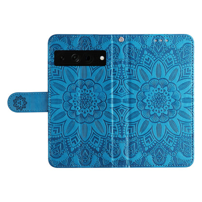 For Google Pixel 7 Pro 5G PU Leather Sunflower Imprinted Phone Case Flip Stand Wallet Cover