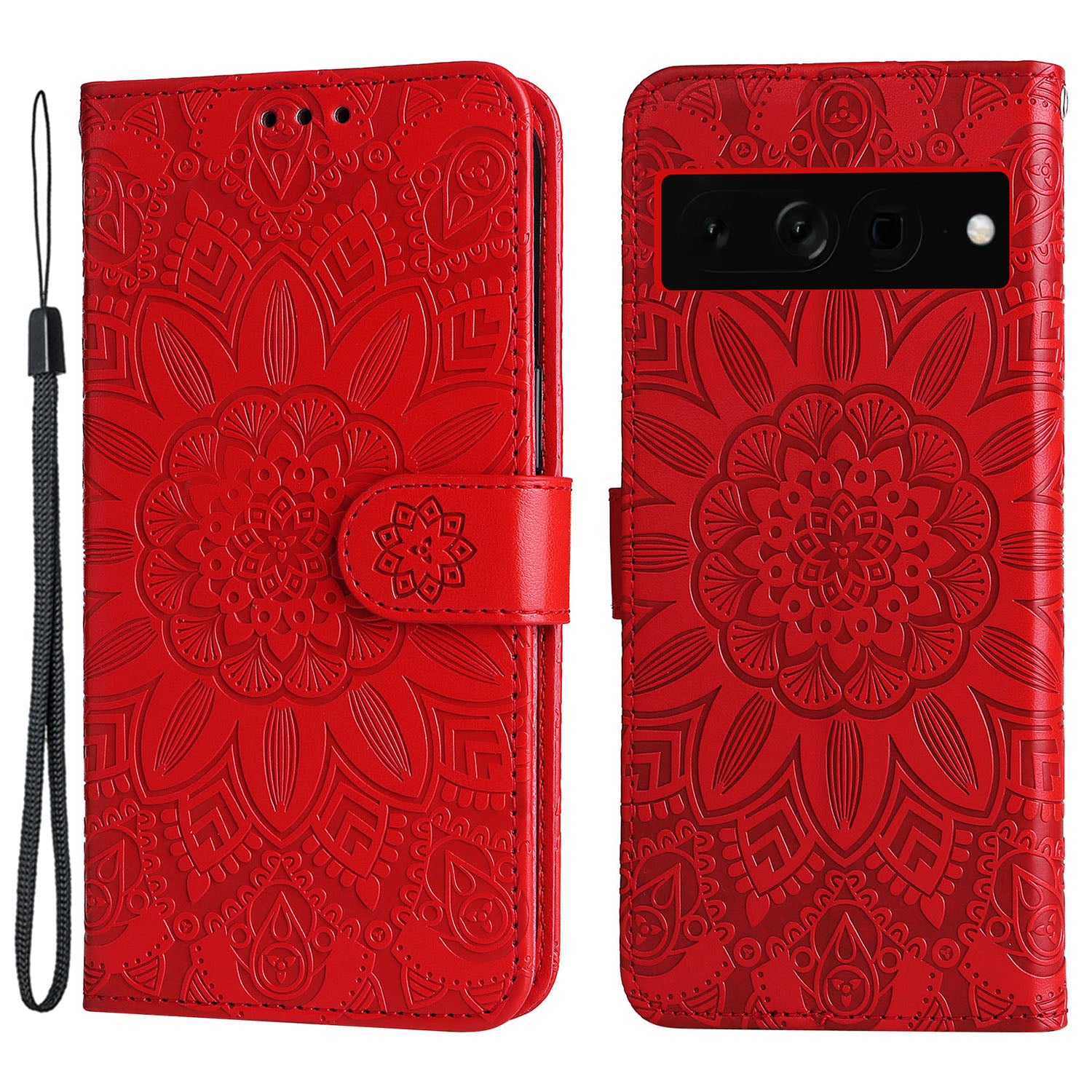 For Google Pixel 7 Pro 5G PU Leather Sunflower Imprinted Phone Case Flip Stand Wallet Cover