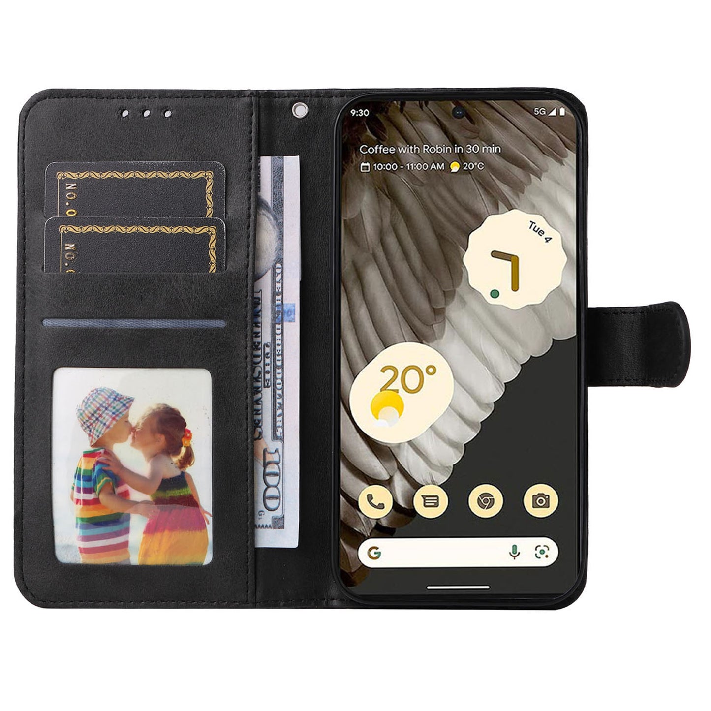 For Google Pixel 7 Pro 5G PU Leather Wallet Stand Case Calf Texture Anti-drop Phone Case