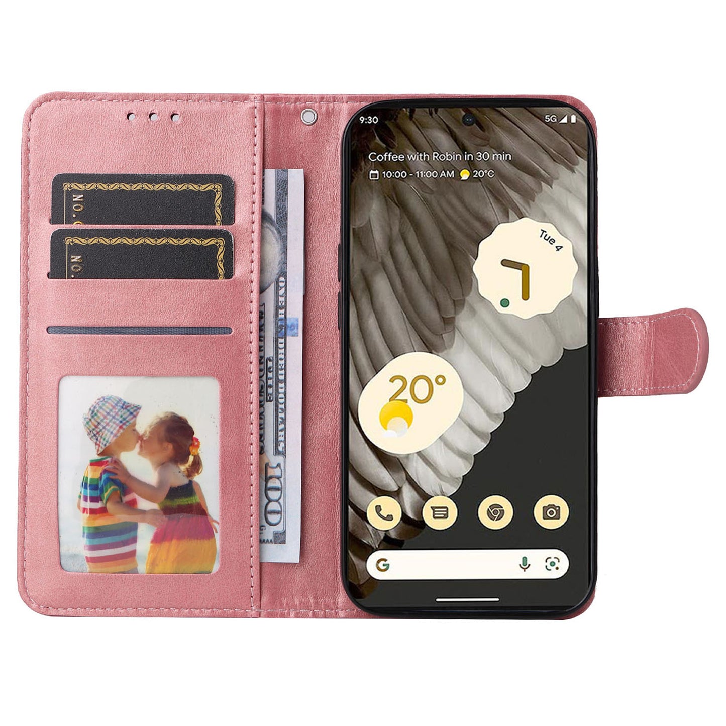For Google Pixel 7 Pro 5G PU Leather Wallet Stand Case Calf Texture Anti-drop Phone Case