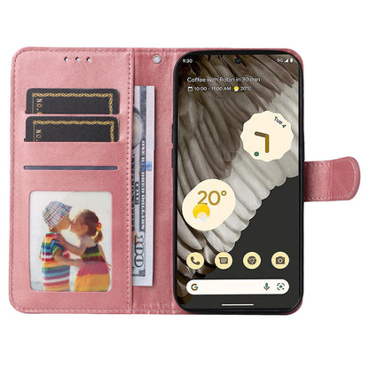 For Google Pixel 7 Pro 5G PU Leather Wallet Stand Case Calf Texture Anti-drop Phone Case