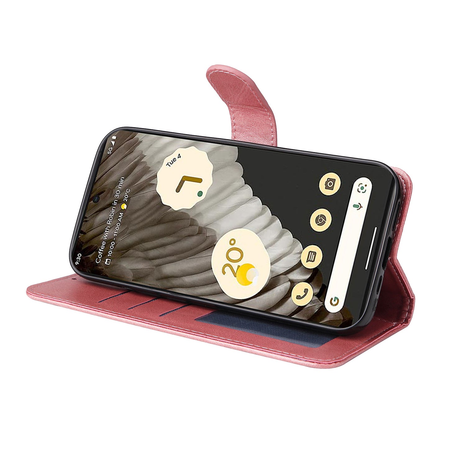 For Google Pixel 7 Pro 5G PU Leather Wallet Stand Case Calf Texture Anti-drop Phone Case