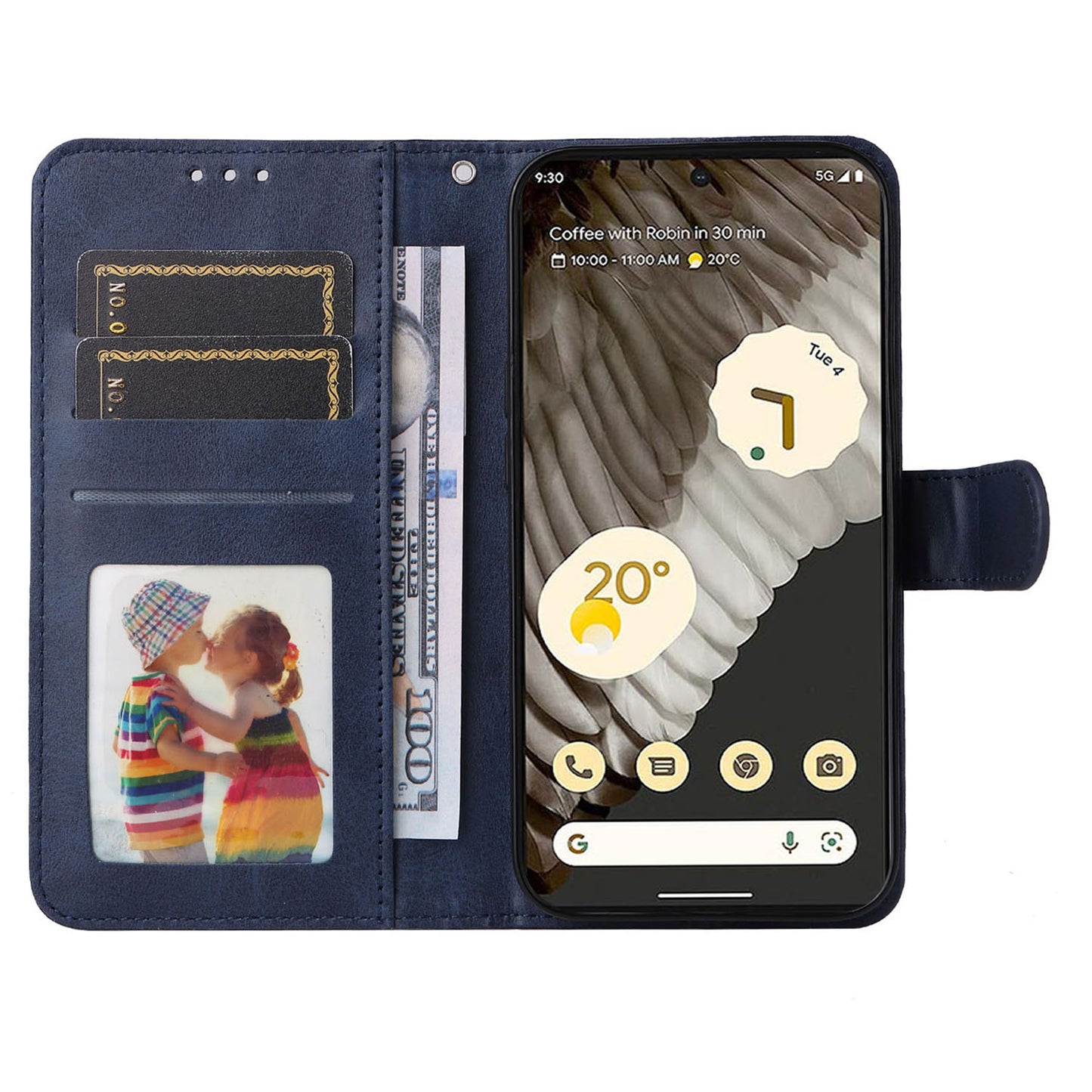 For Google Pixel 7 Pro 5G PU Leather Wallet Stand Case Calf Texture Anti-drop Phone Case