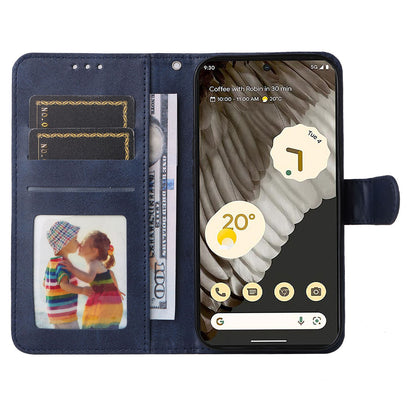 For Google Pixel 7 Pro 5G PU Leather Wallet Stand Case Calf Texture Anti-drop Phone Case