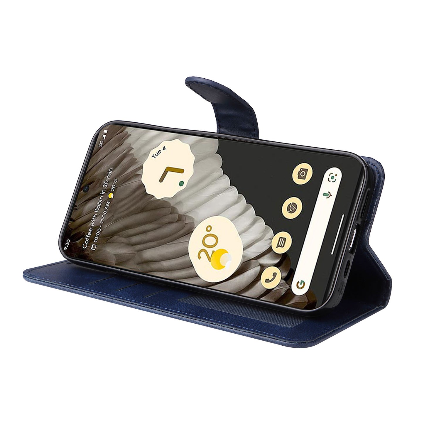 For Google Pixel 7 Pro 5G PU Leather Wallet Stand Case Calf Texture Anti-drop Phone Case