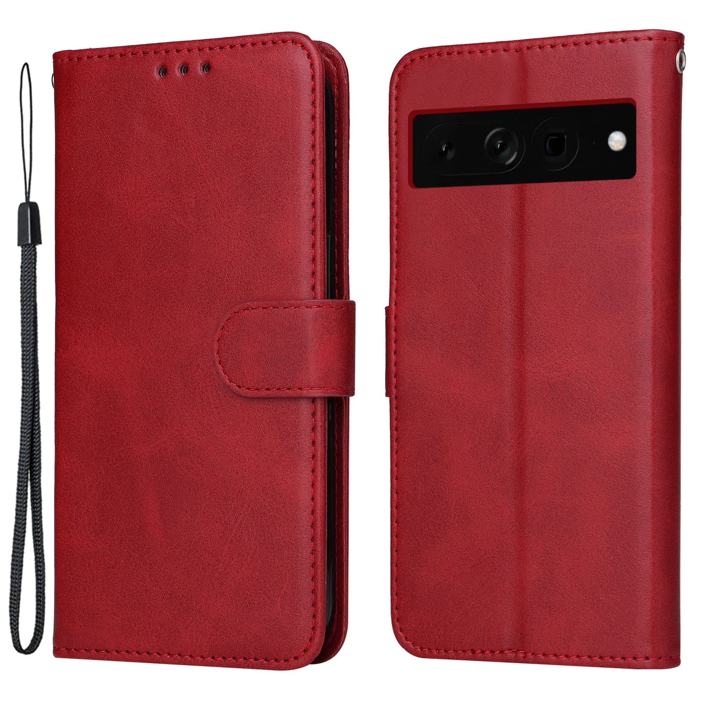For Google Pixel 7 Pro 5G PU Leather Wallet Stand Case Calf Texture Anti-drop Phone Case