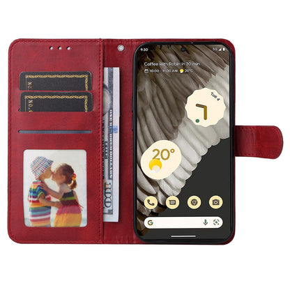 For Google Pixel 7 Pro 5G PU Leather Wallet Stand Case Calf Texture Anti-drop Phone Case