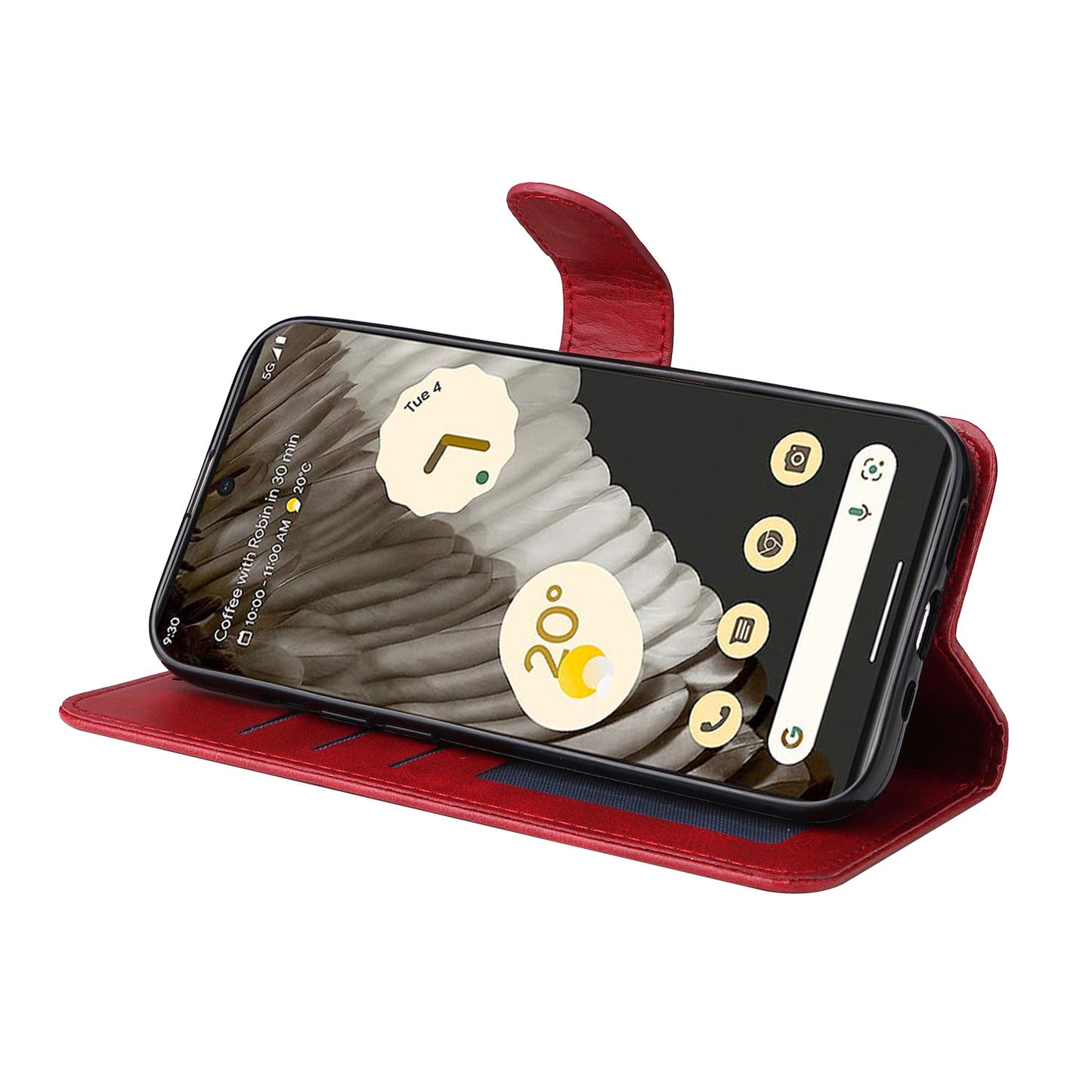 For Google Pixel 7 Pro 5G PU Leather Wallet Stand Case Calf Texture Anti-drop Phone Case