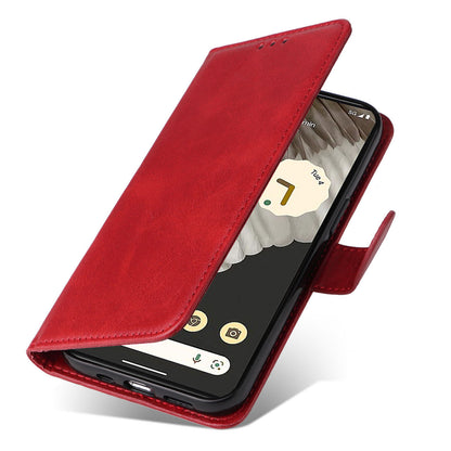For Google Pixel 7 Pro 5G PU Leather Wallet Stand Case Calf Texture Anti-drop Phone Case