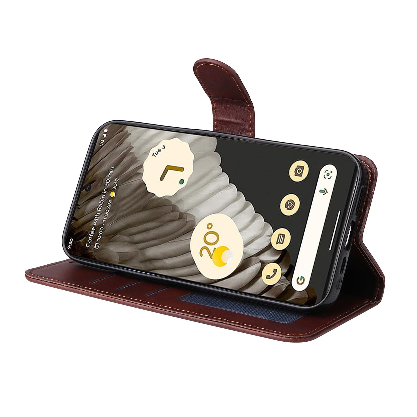 For Google Pixel 7 Pro 5G PU Leather Wallet Stand Case Calf Texture Anti-drop Phone Case