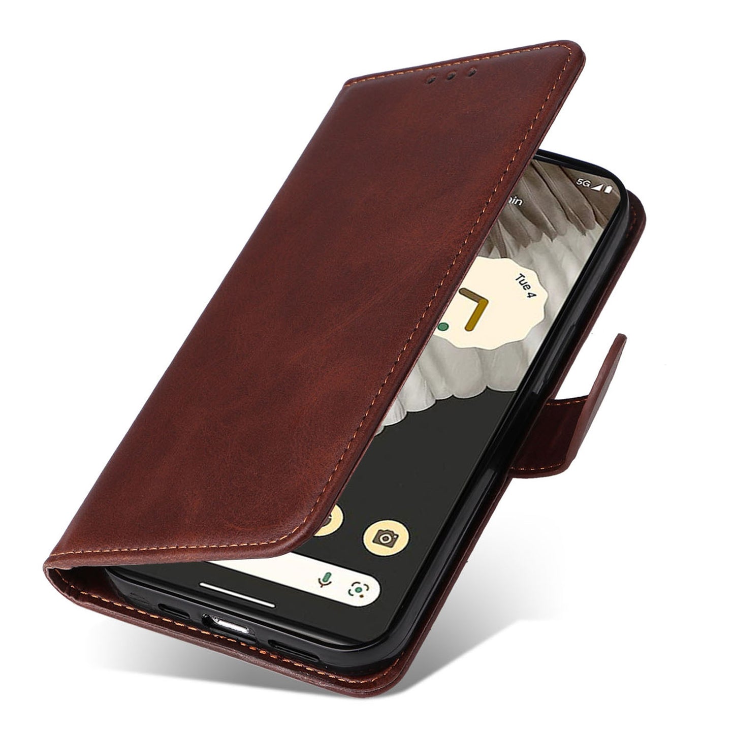 For Google Pixel 7 Pro 5G PU Leather Wallet Stand Case Calf Texture Anti-drop Phone Case