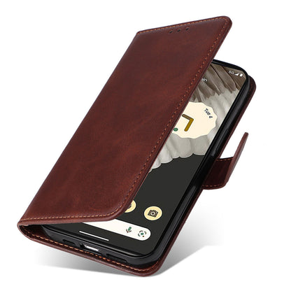 For Google Pixel 7 Pro 5G PU Leather Wallet Stand Case Calf Texture Anti-drop Phone Case