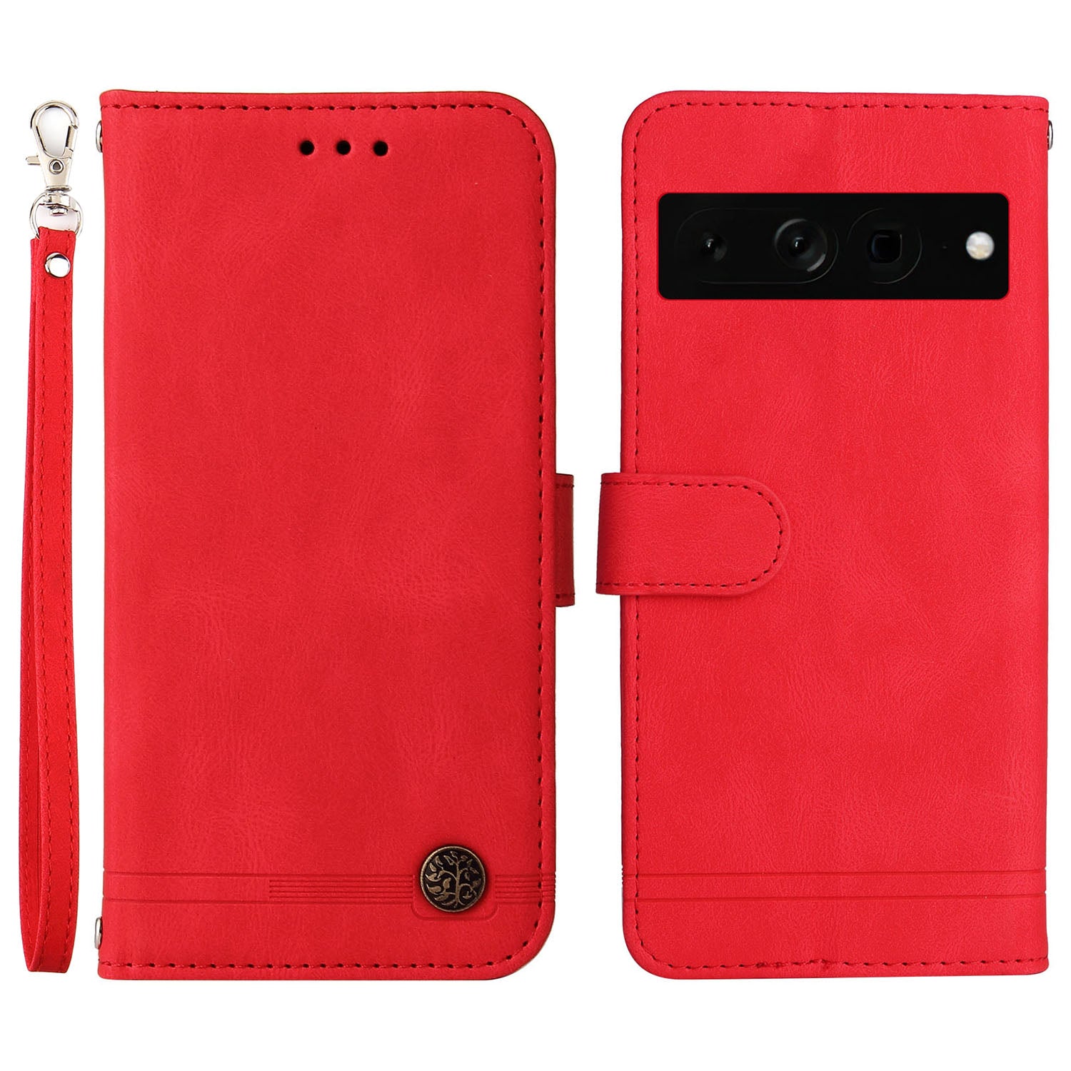 For Google Pixel 7 Pro 5G Dustproof Wallet Phone Case Imprinted Lines Stand Skin-touch PU Leather+TPU Cover