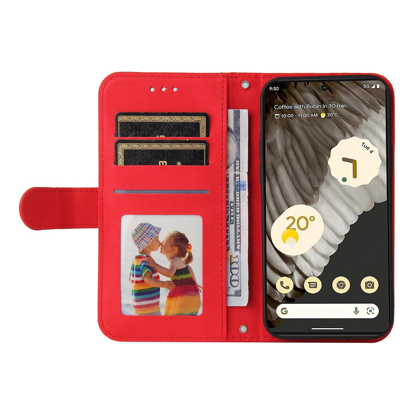 For Google Pixel 7 Pro 5G Dustproof Wallet Phone Case Imprinted Lines Stand Skin-touch PU Leather+TPU Cover