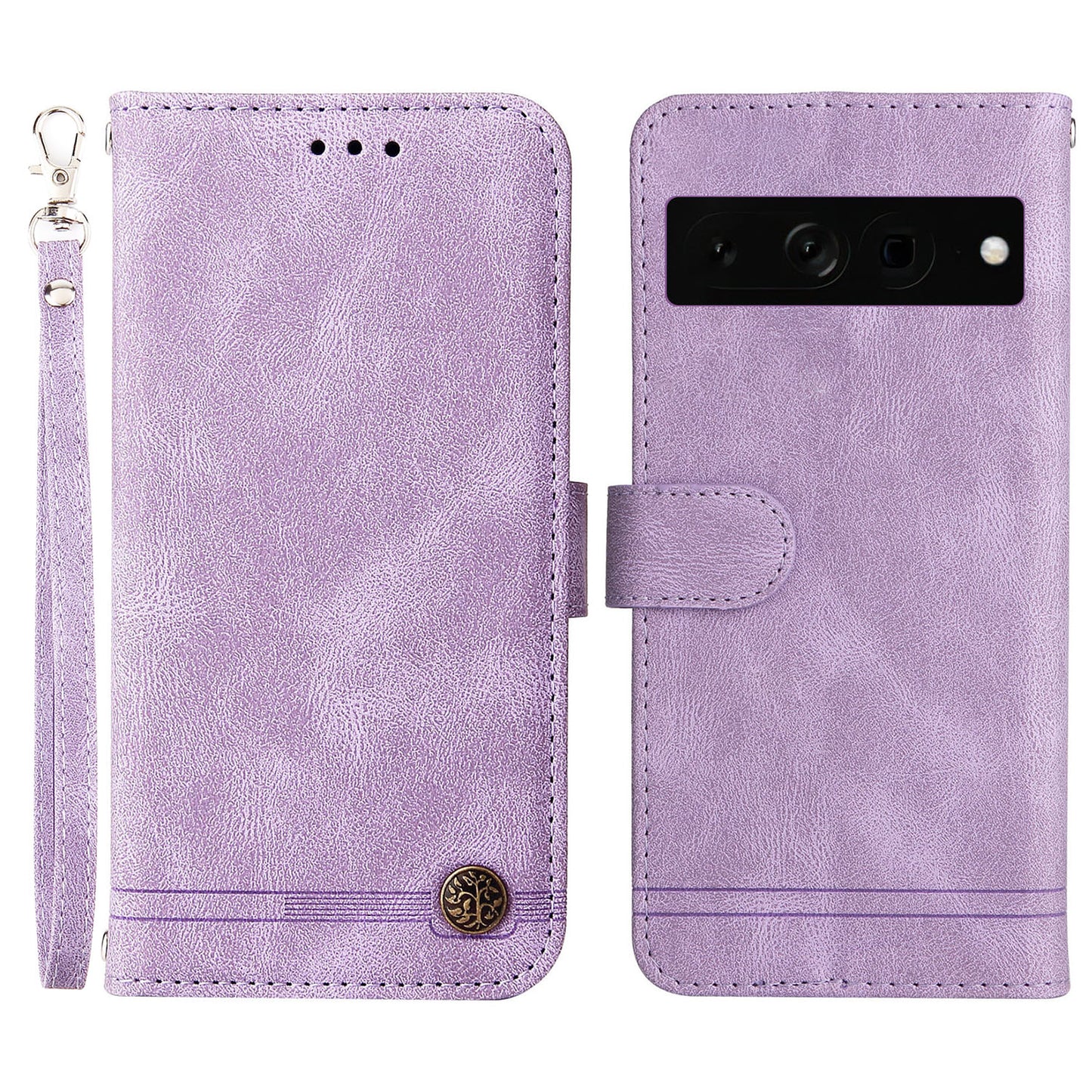 For Google Pixel 7 Pro 5G Dustproof Wallet Phone Case Imprinted Lines Stand Skin-touch PU Leather+TPU Cover