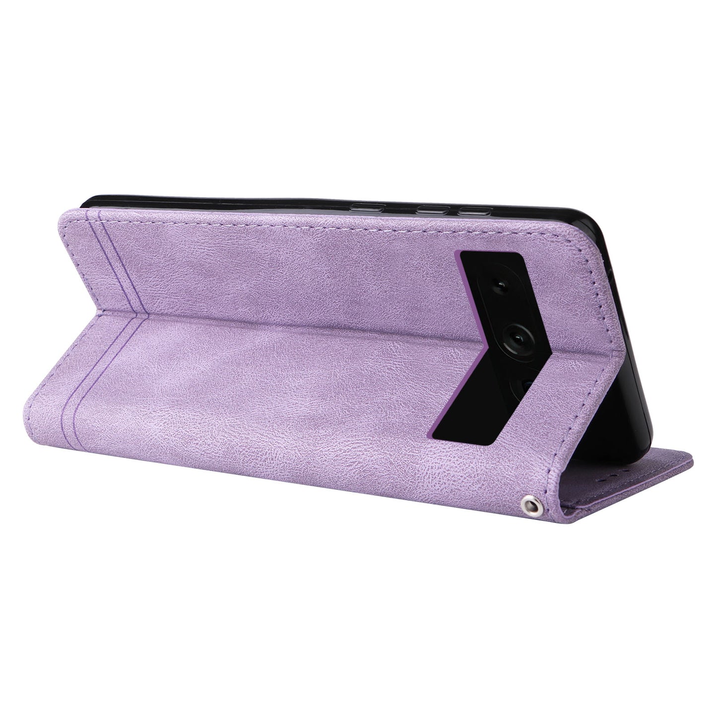 For Google Pixel 7 Pro 5G Dustproof Wallet Phone Case Imprinted Lines Stand Skin-touch PU Leather+TPU Cover