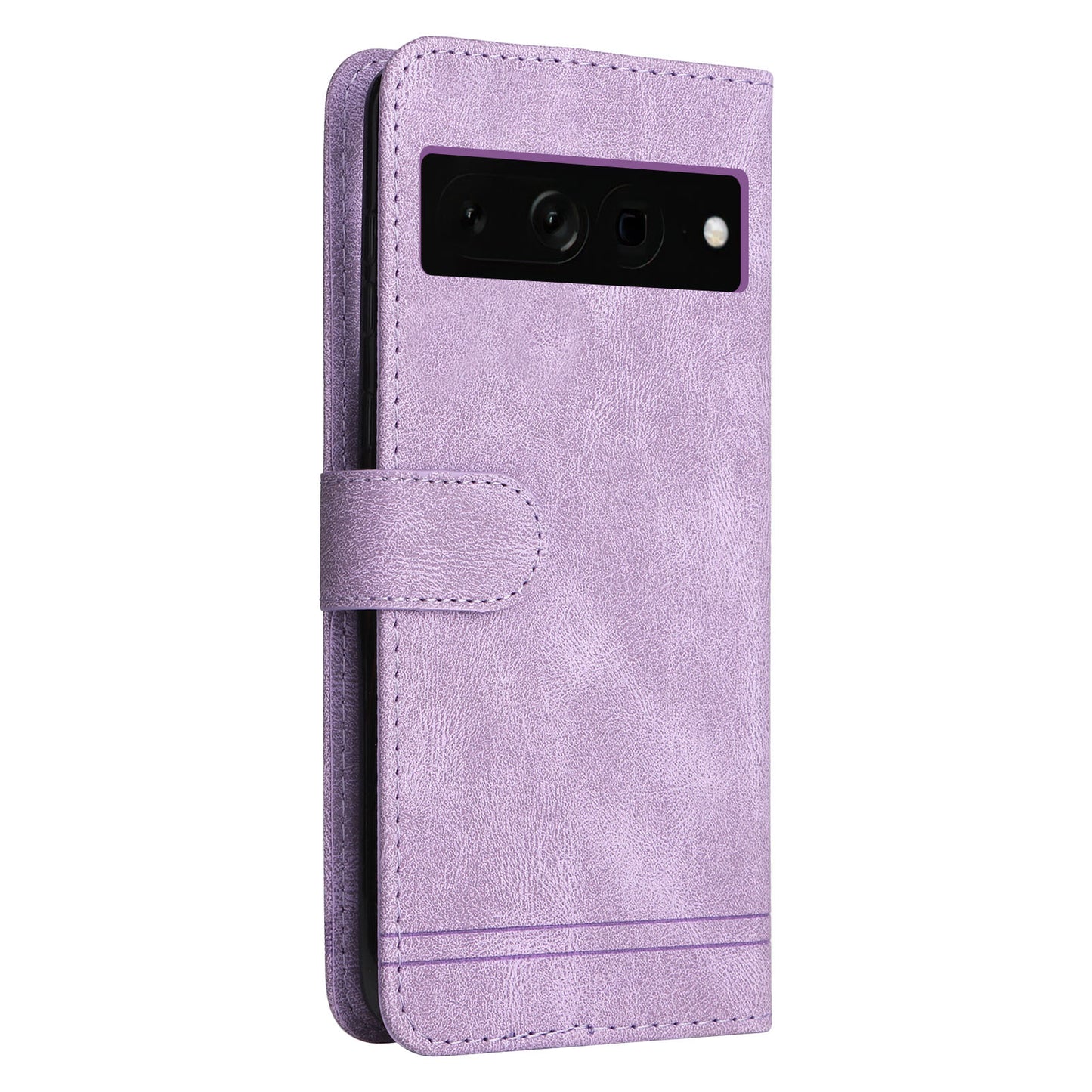 For Google Pixel 7 Pro 5G Dustproof Wallet Phone Case Imprinted Lines Stand Skin-touch PU Leather+TPU Cover