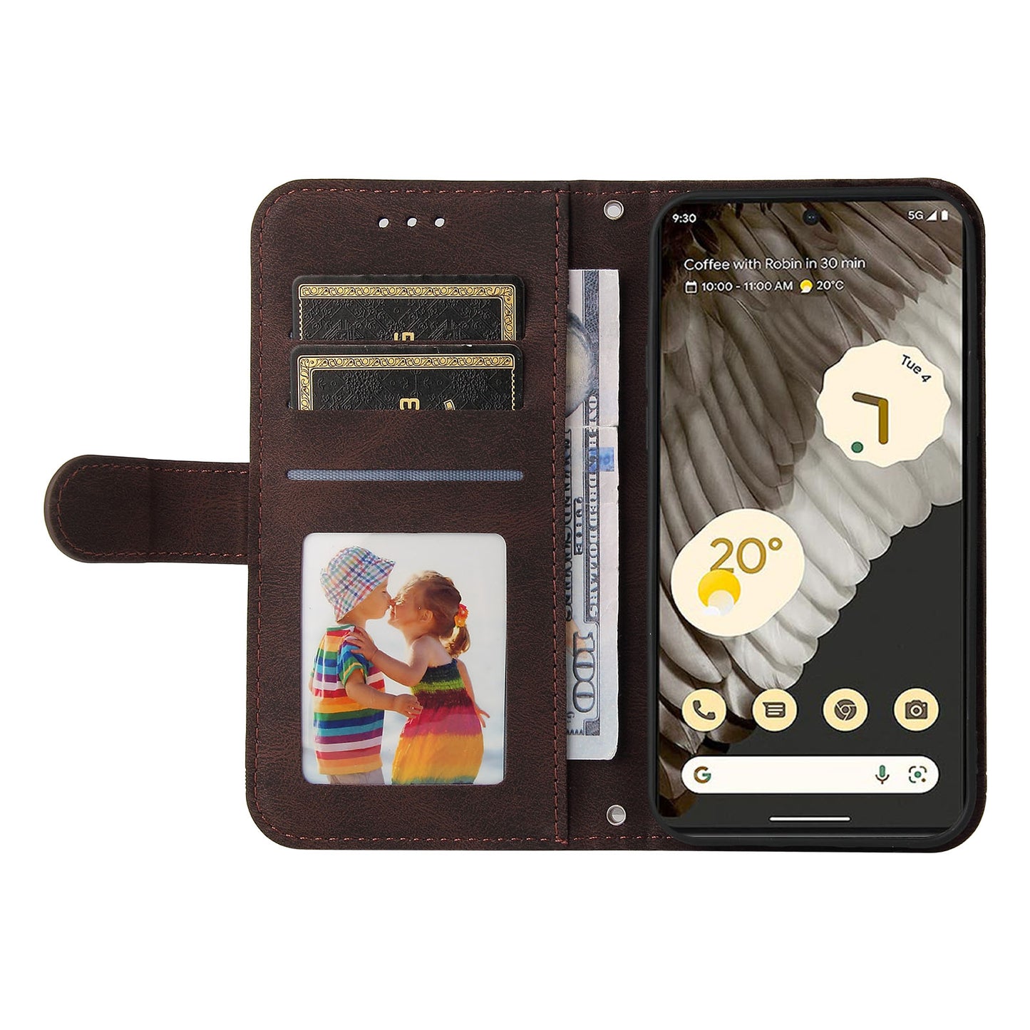 For Google Pixel 7 Pro 5G Dustproof Wallet Phone Case Imprinted Lines Stand Skin-touch PU Leather+TPU Cover