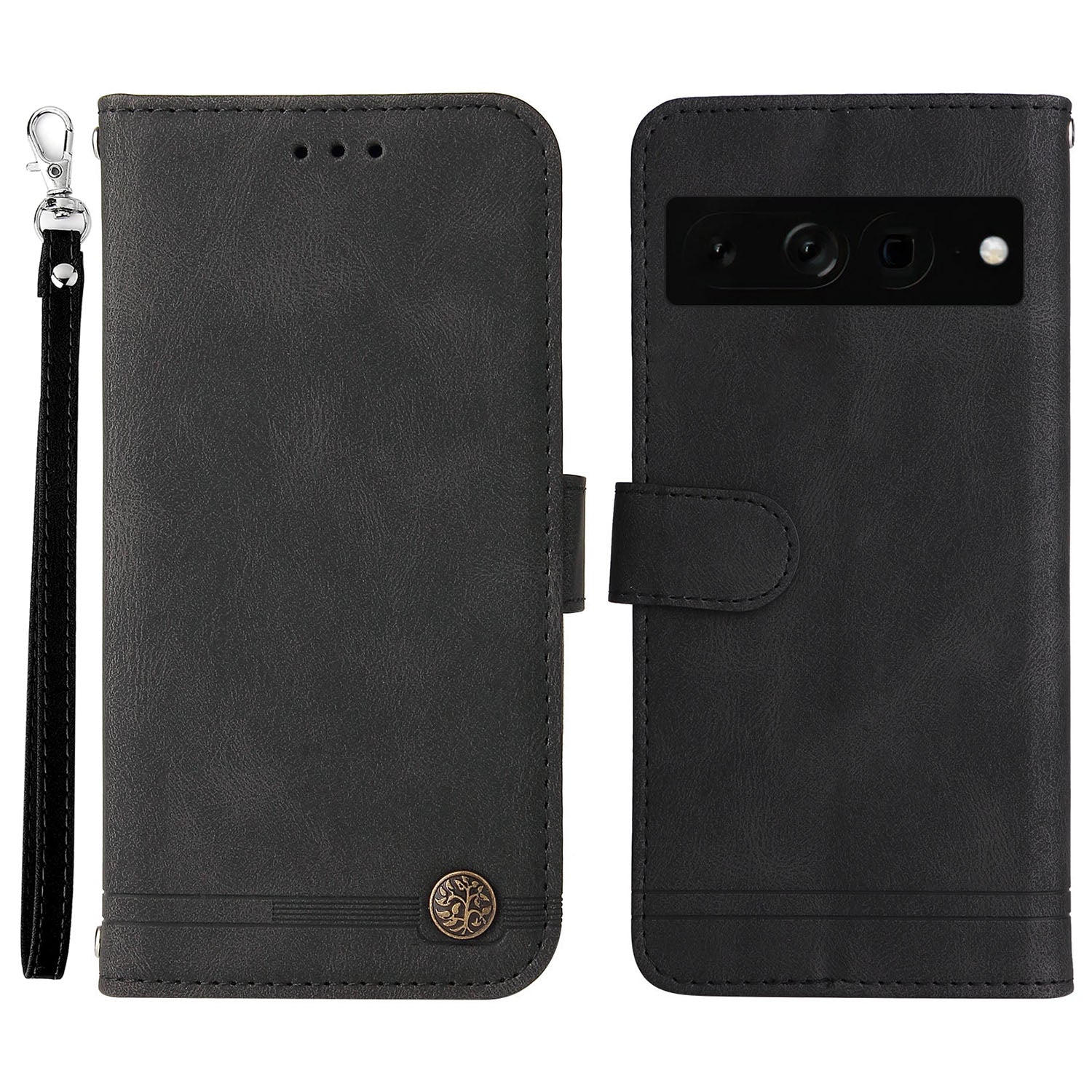 For Google Pixel 7 Pro 5G Dustproof Wallet Phone Case Imprinted Lines Stand Skin-touch PU Leather+TPU Cover