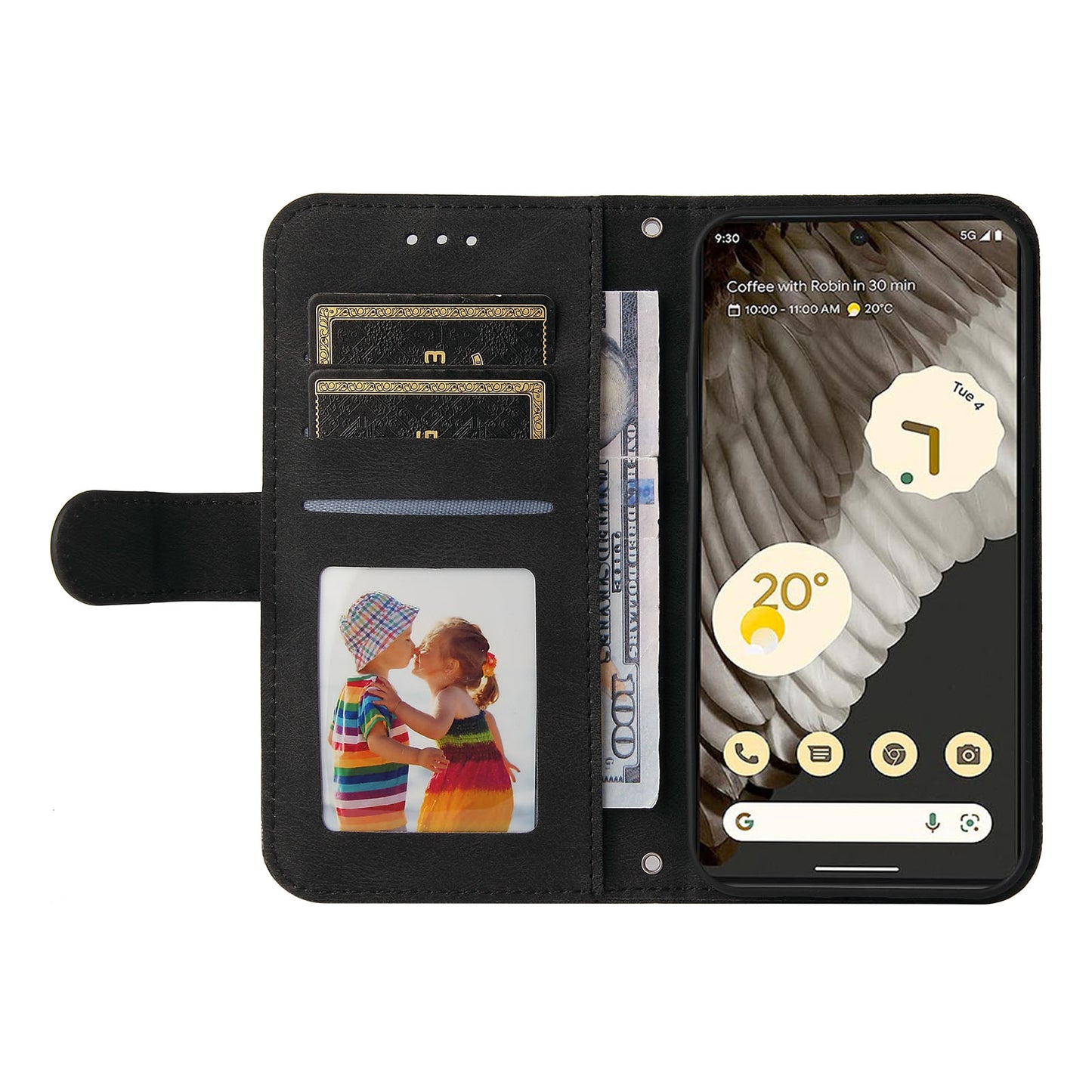 For Google Pixel 7 Pro 5G Dustproof Wallet Phone Case Imprinted Lines Stand Skin-touch PU Leather+TPU Cover