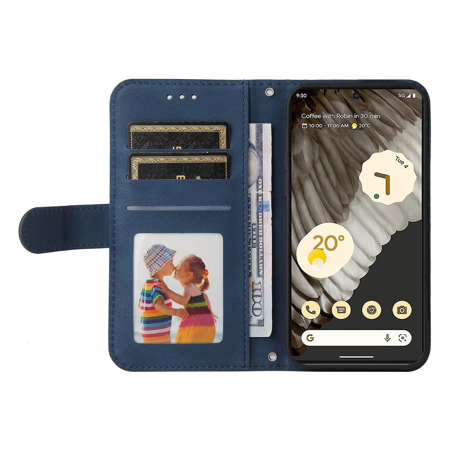 For Google Pixel 7 Pro 5G Dustproof Wallet Phone Case Imprinted Lines Stand Skin-touch PU Leather+TPU Cover