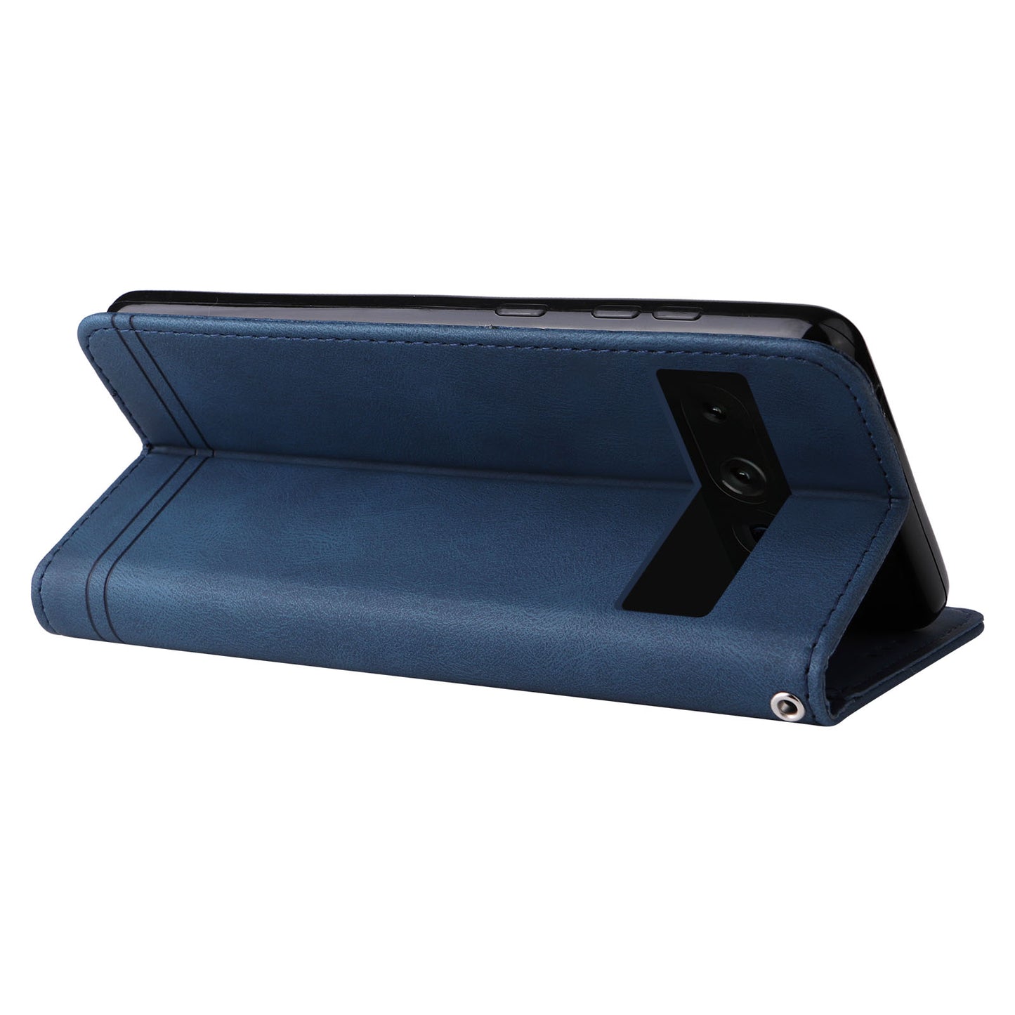 For Google Pixel 7 Pro 5G Dustproof Wallet Phone Case Imprinted Lines Stand Skin-touch PU Leather+TPU Cover