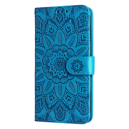 For Google Pixel 7 5G PU Leather Wallet Cover Sunflower Imprinted Flip Stand Case