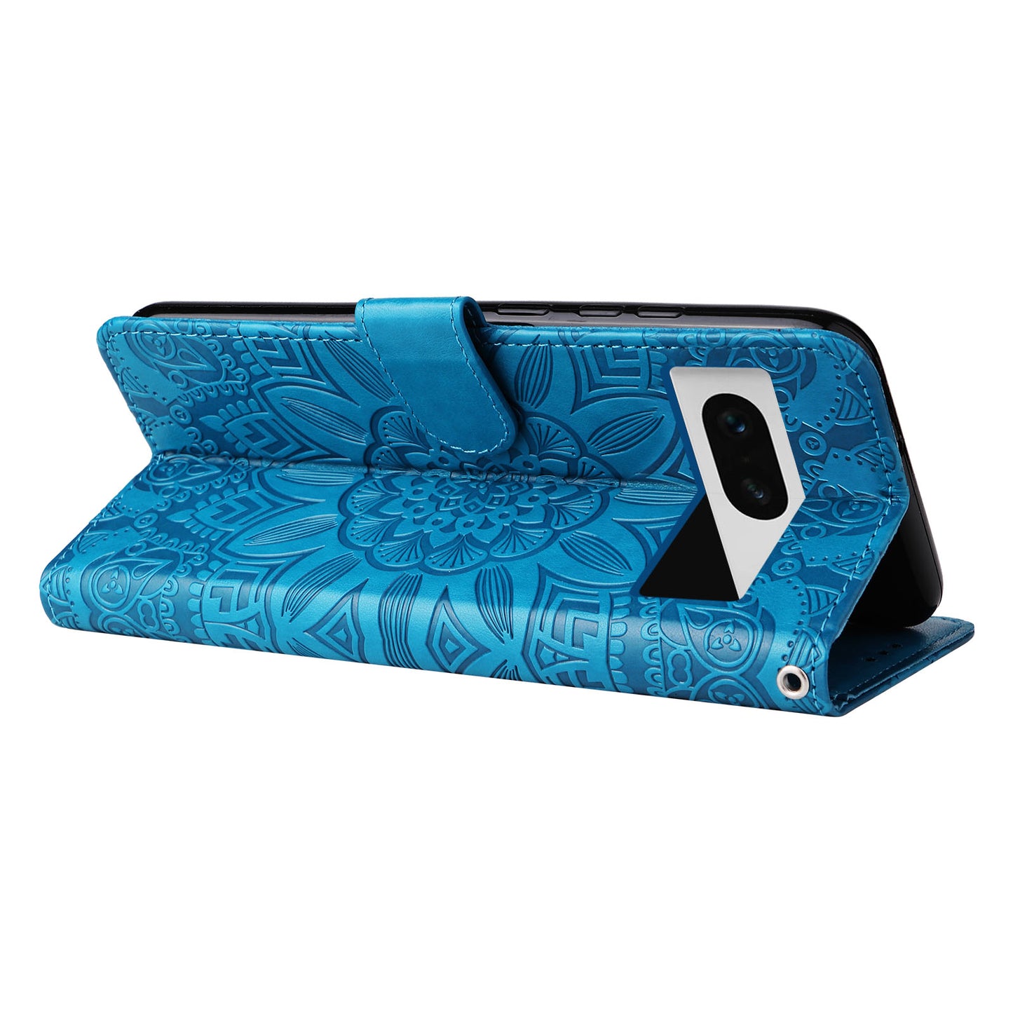 For Google Pixel 7 5G PU Leather Wallet Cover Sunflower Imprinted Flip Stand Case