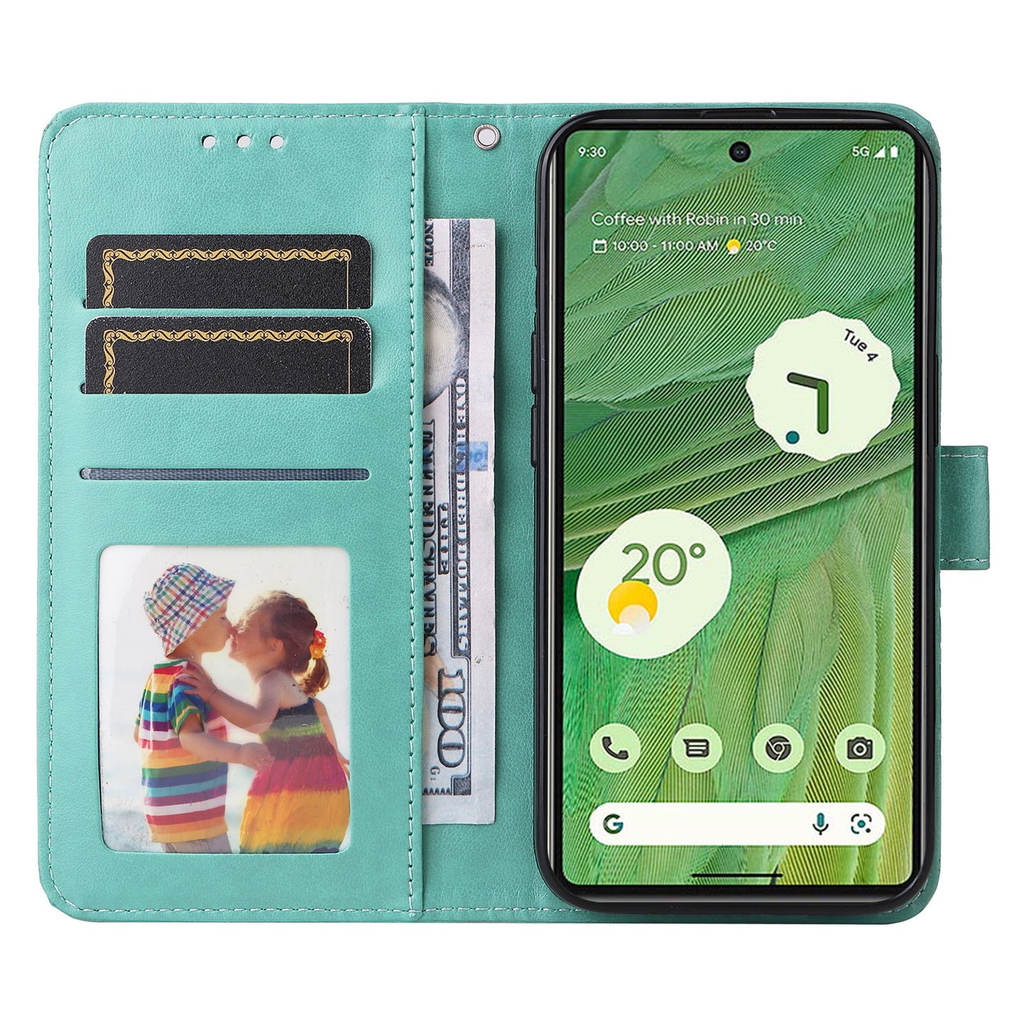 For Google Pixel 7 5G PU Leather Wallet Cover Sunflower Imprinted Flip Stand Case