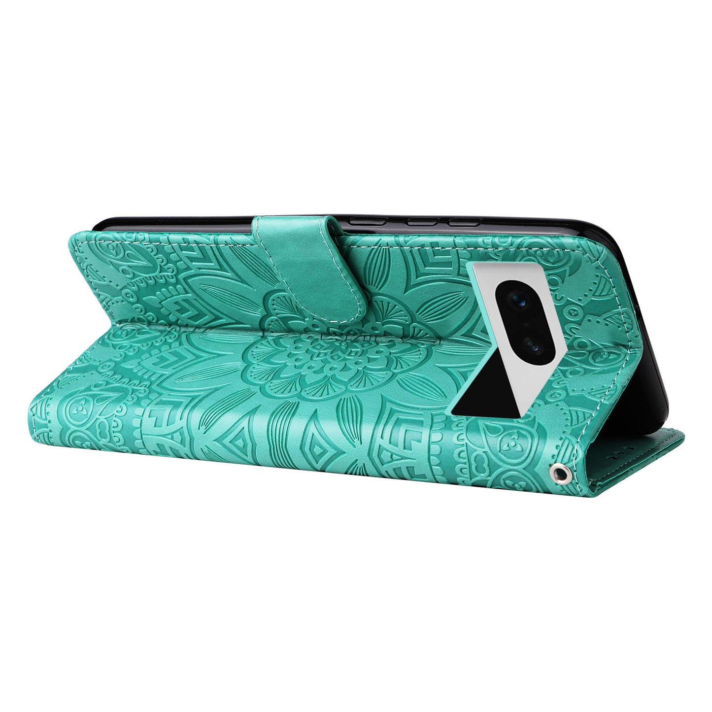 For Google Pixel 7 5G PU Leather Wallet Cover Sunflower Imprinted Flip Stand Case