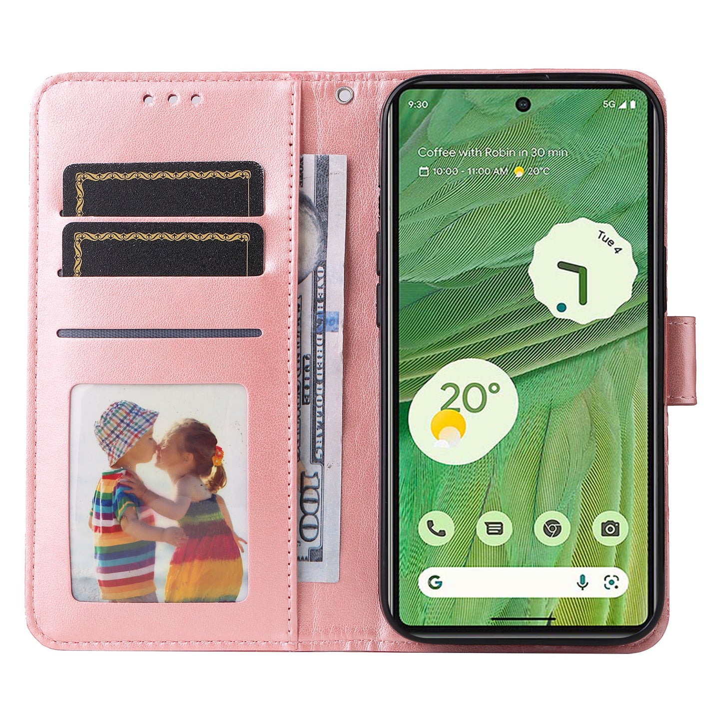 For Google Pixel 7 5G PU Leather Wallet Cover Sunflower Imprinted Flip Stand Case