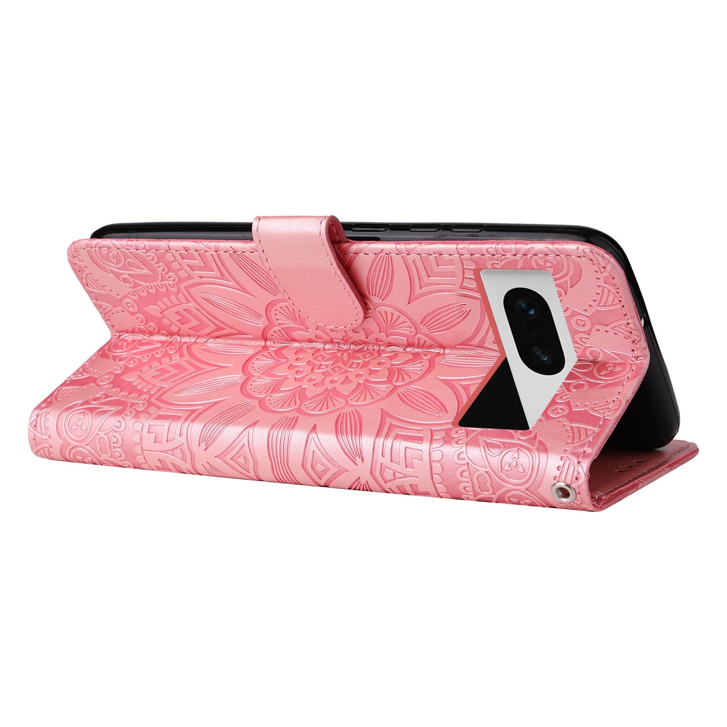 For Google Pixel 7 5G PU Leather Wallet Cover Sunflower Imprinted Flip Stand Case