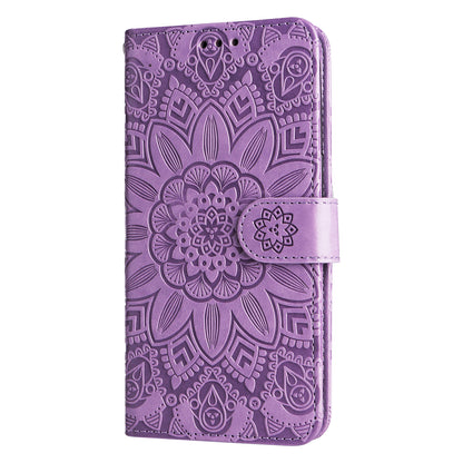 For Google Pixel 7 5G PU Leather Wallet Cover Sunflower Imprinted Flip Stand Case