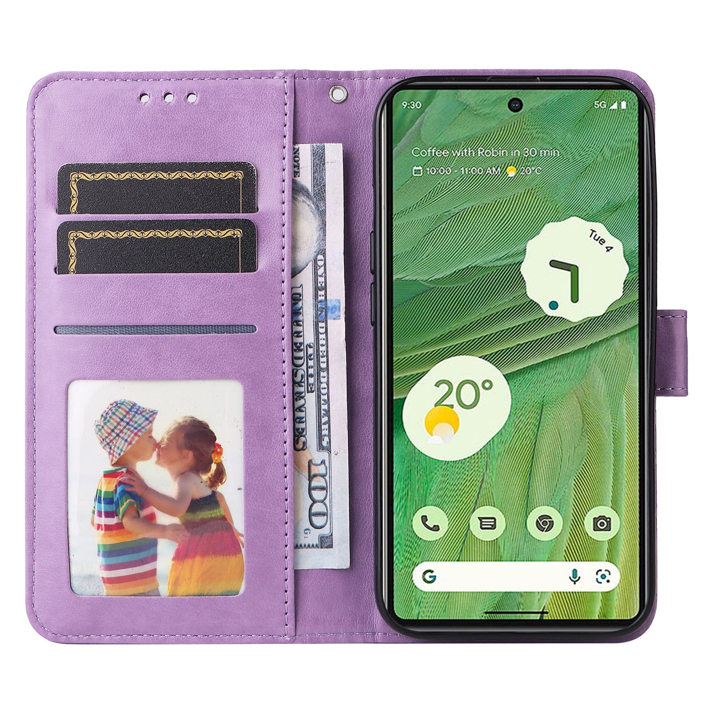 For Google Pixel 7 5G PU Leather Wallet Cover Sunflower Imprinted Flip Stand Case