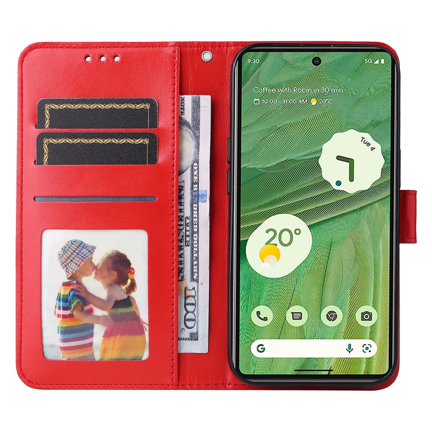 For Google Pixel 7 5G PU Leather Wallet Cover Sunflower Imprinted Flip Stand Case