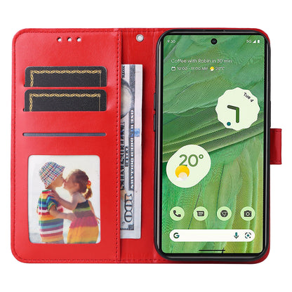 For Google Pixel 7 5G PU Leather Wallet Cover Sunflower Imprinted Flip Stand Case