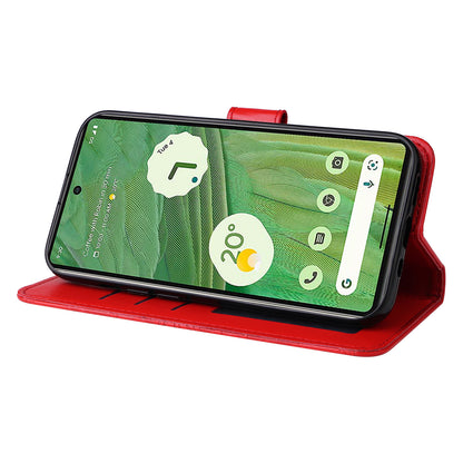 For Google Pixel 7 5G PU Leather Wallet Cover Sunflower Imprinted Flip Stand Case