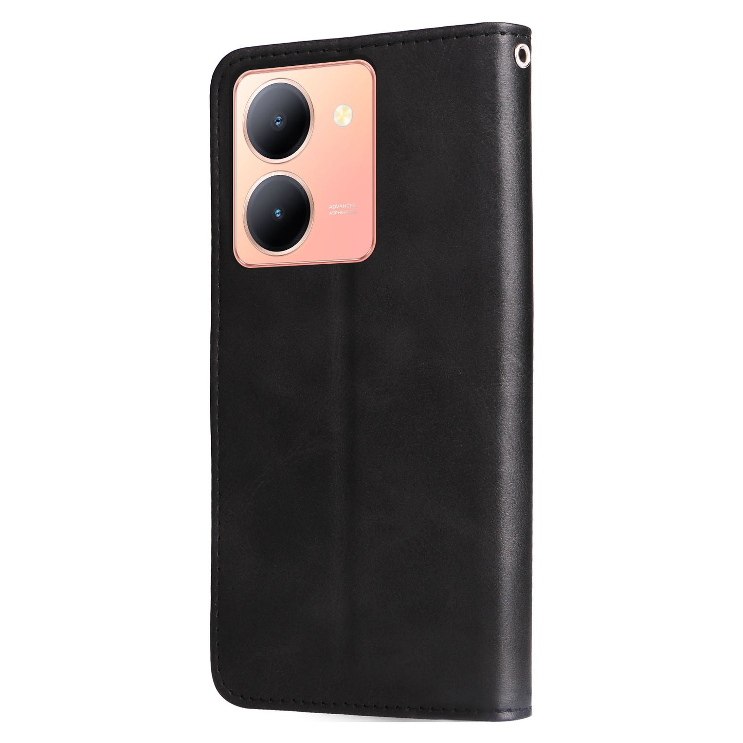 For vivo Y78 5G / Y78+ 5G Calf Texture Leather Anti-drop Stand Cover Zipper Pocket Wallet Phone Case