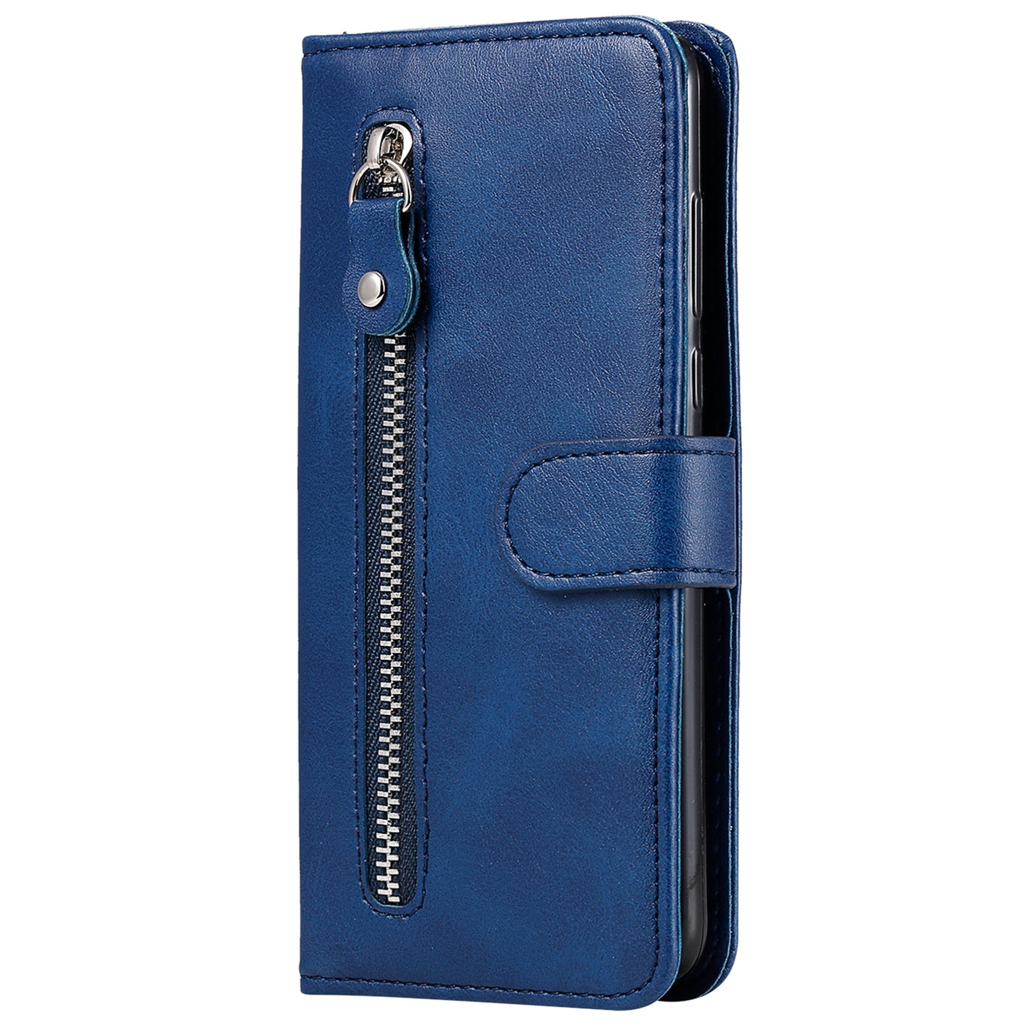 For vivo Y78 5G / Y78+ 5G Calf Texture Leather Anti-drop Stand Cover Zipper Pocket Wallet Phone Case