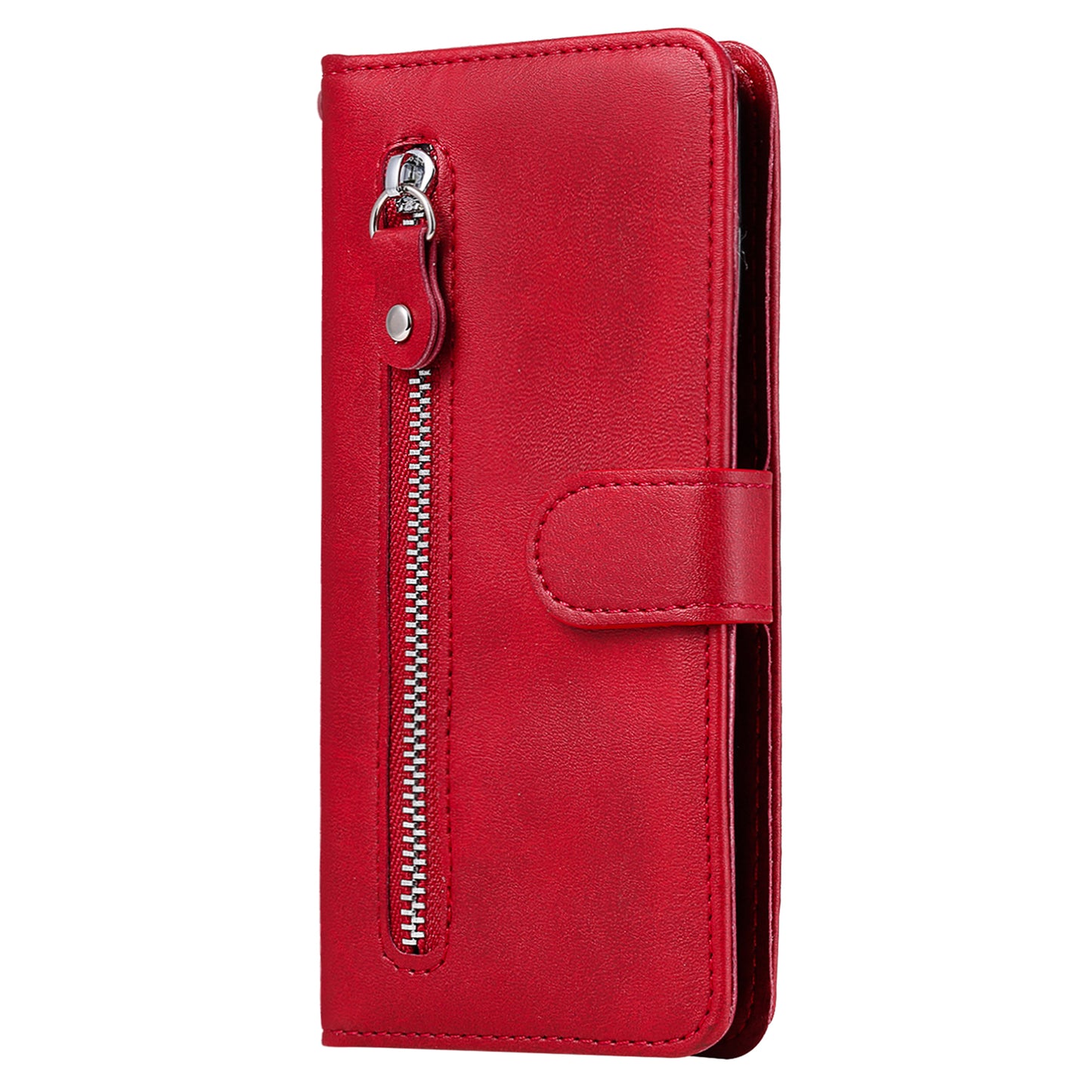 For vivo Y78 5G / Y78+ 5G Calf Texture Leather Anti-drop Stand Cover Zipper Pocket Wallet Phone Case