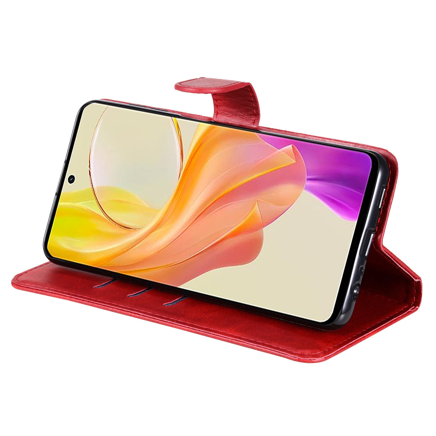 For vivo Y78 5G / Y78+ 5G Calf Texture Leather Anti-drop Stand Cover Zipper Pocket Wallet Phone Case