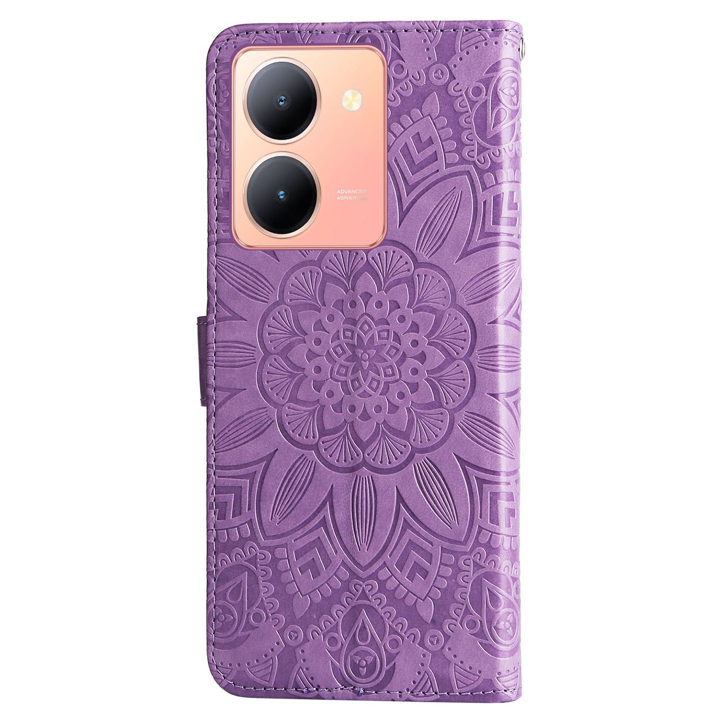 For vivo Y78+ 5G / Y78 5G Sunflower Imprinted Leather Wallet Case Phone Flip Stand Cover