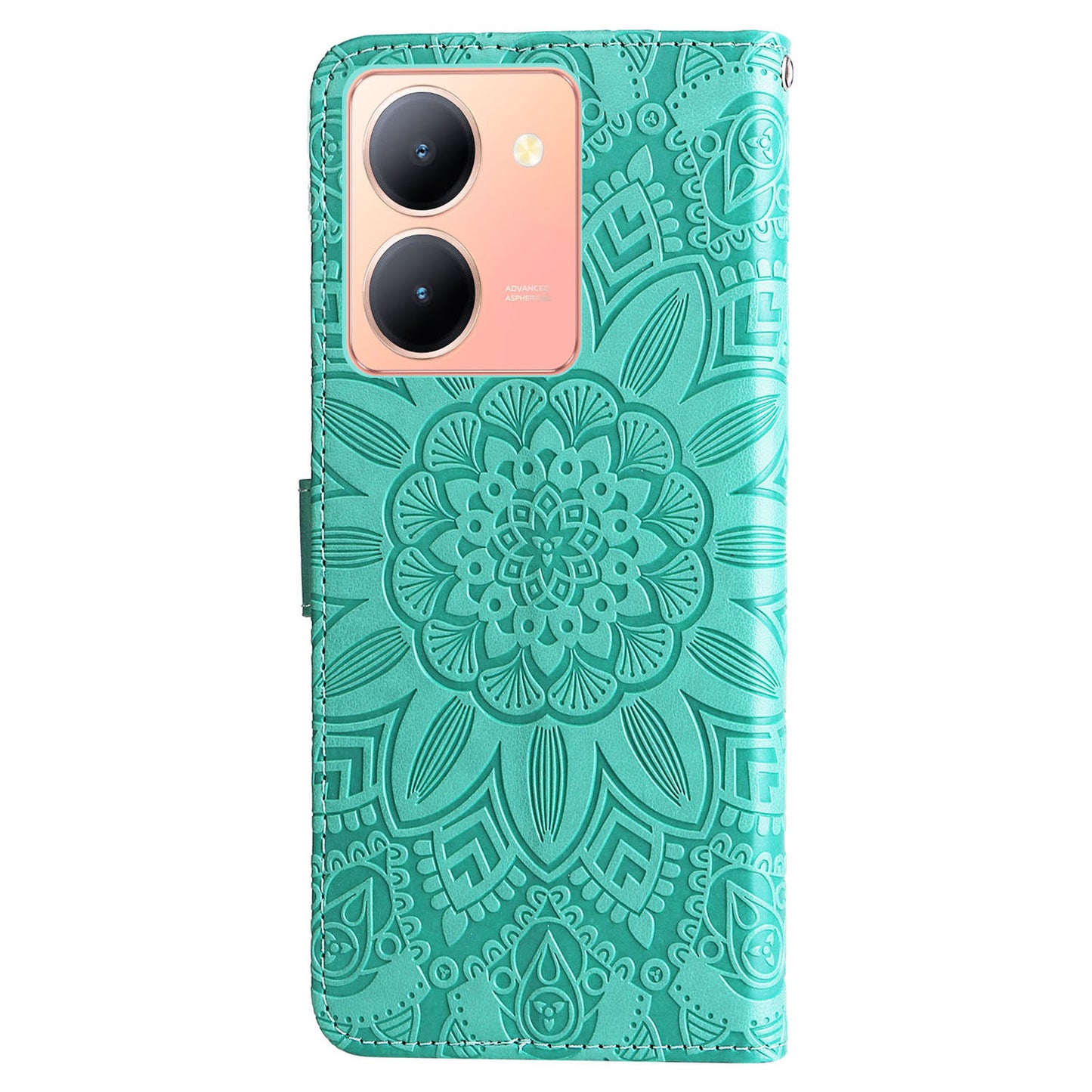 For vivo Y78+ 5G / Y78 5G Sunflower Imprinted Leather Wallet Case Phone Flip Stand Cover
