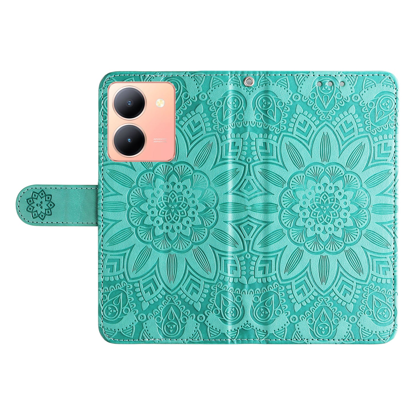 For vivo Y78+ 5G / Y78 5G Sunflower Imprinted Leather Wallet Case Phone Flip Stand Cover